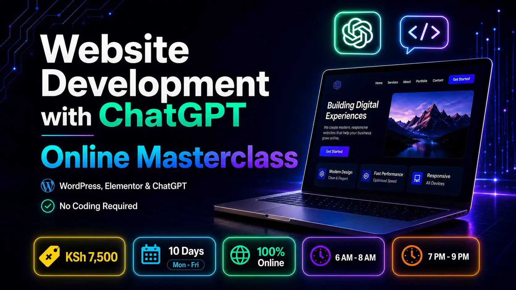 Website Development with ChatGPT Online Masterclass