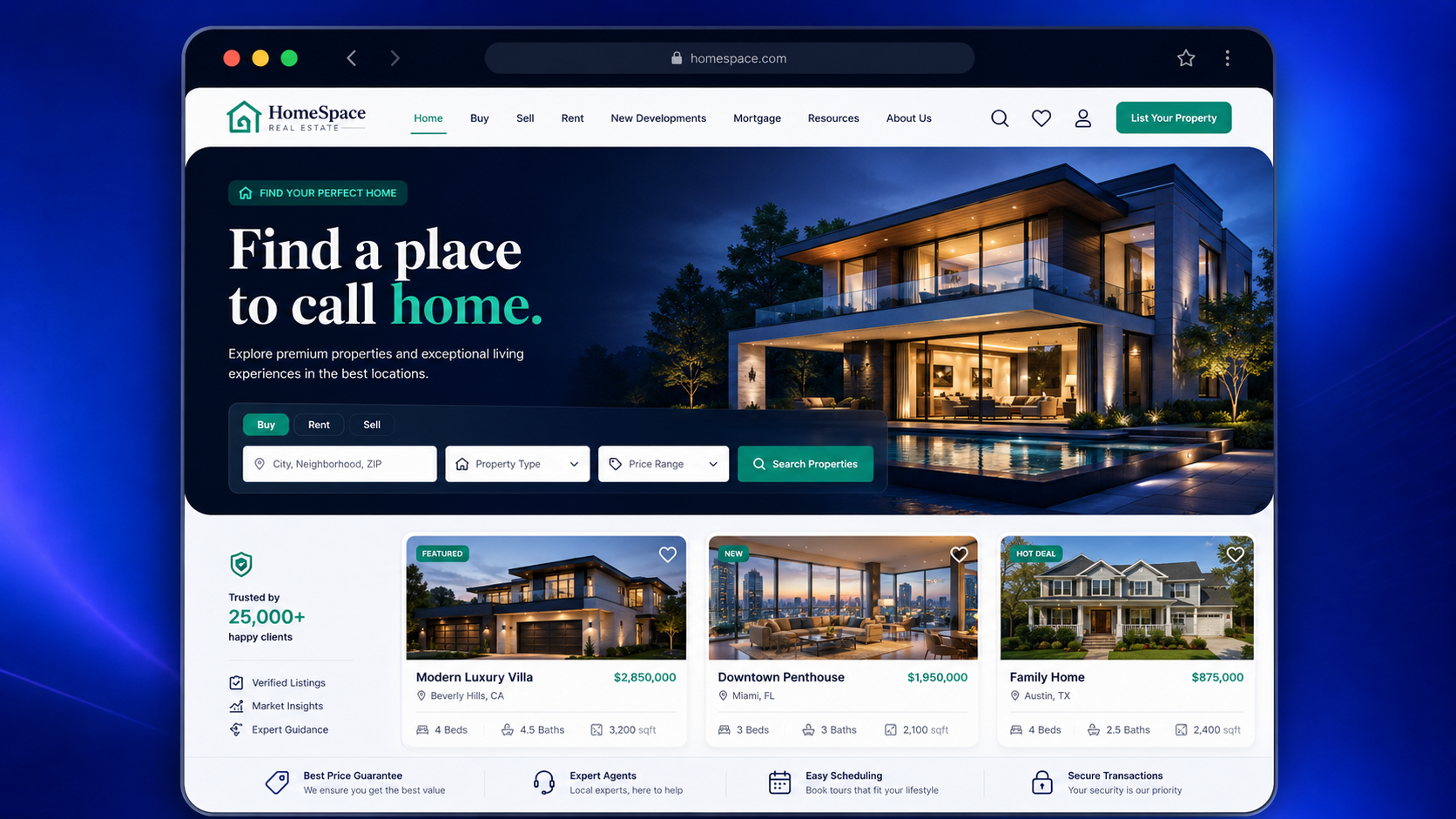 Real estate website template created using ChatGPT